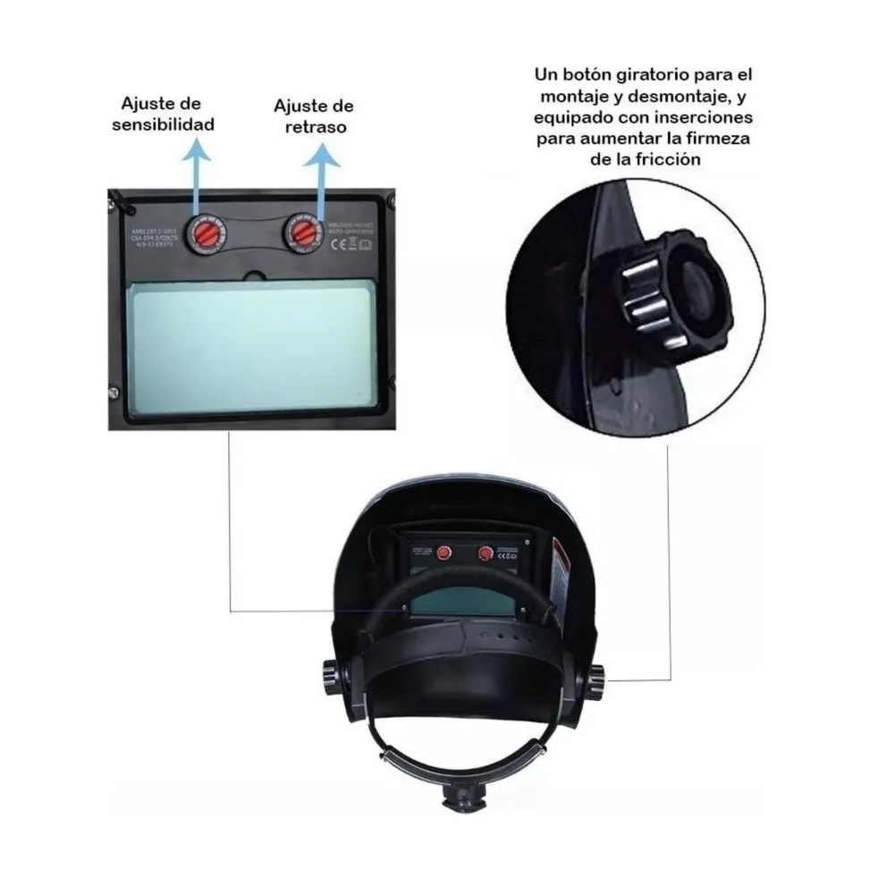 Foto 4 pulgar | Careta De Soldar Uso Industrial Soldadura Electrónica Belug, Diseño Naranja