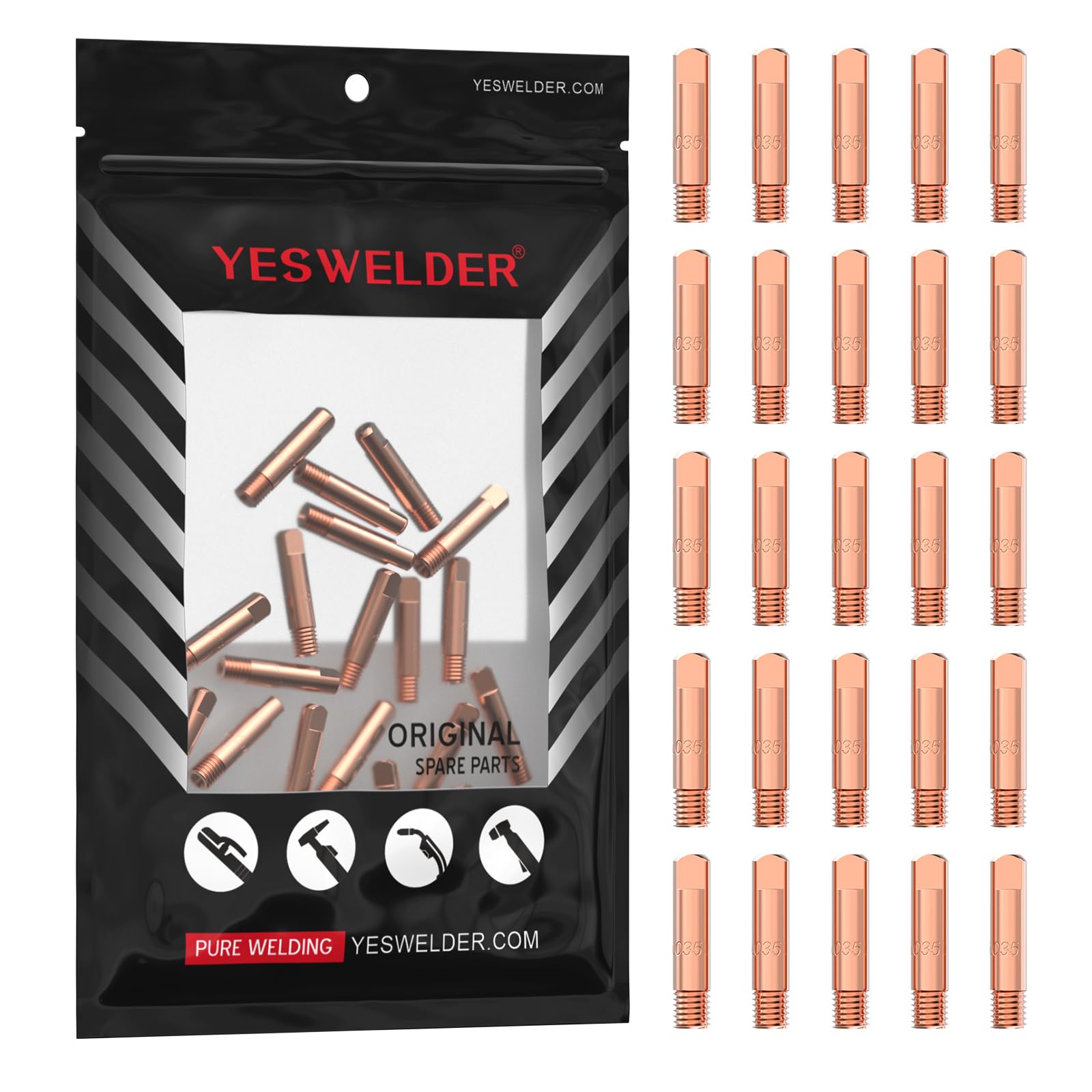 Foto 6 | Punta De Contacto Para Soldadura Mig Yeswelder 11-35 (0,035), Paquete De 25 - Venta Internacional.