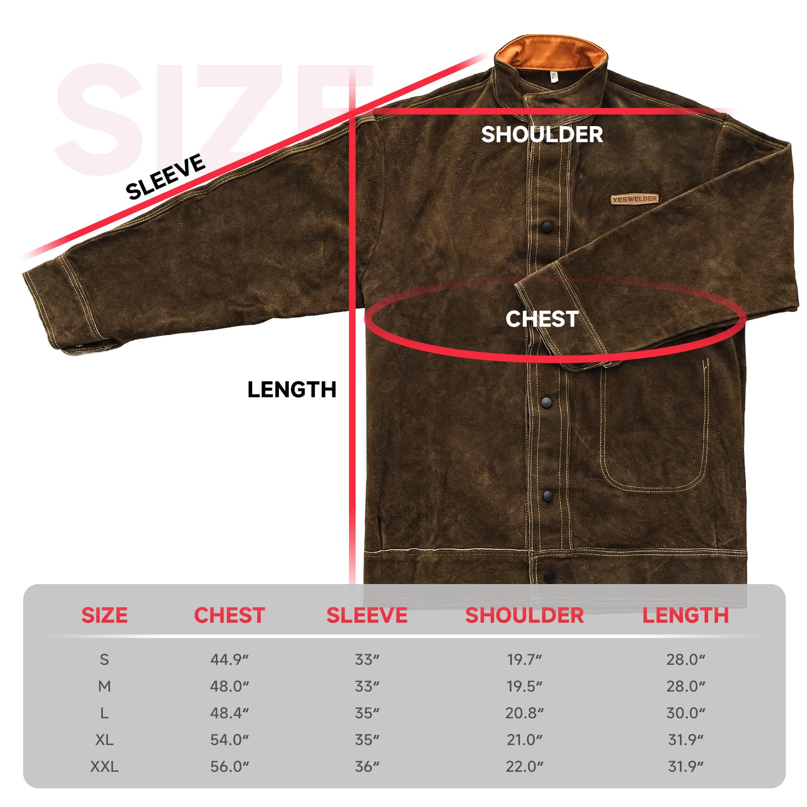 Foto 2 | Chaqueta De Soldadura Yeswelder Leather Para Hombre Y Mujer Heavy Duty - Venta Internacional.