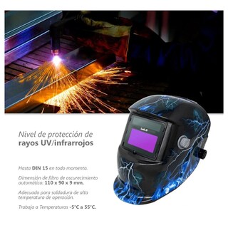 Foto 3 | Careta Electrónica Soldar Automática Diseño Con Rayos Lab.g Azul