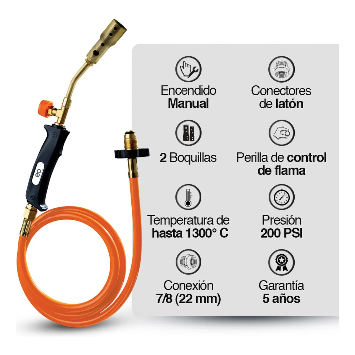 Foto 4 pulgar | Soplete Con Manguera Y Dos Boquillas Eo Safe Imports Esi-20867 Multicolor