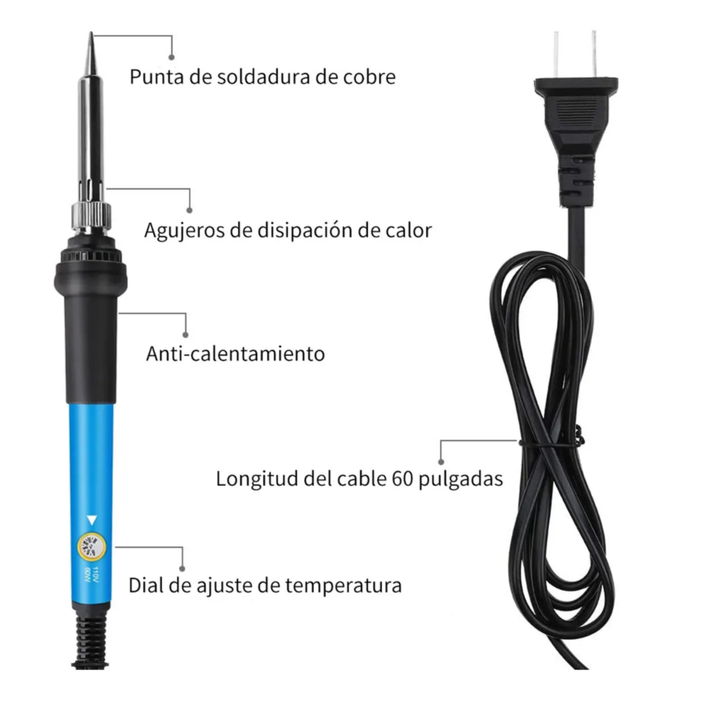 Foto 3 pulgar | ''kit De Soldador Eléctrico De Temperatura Regulable Completo Lab.g  Multicolor ''