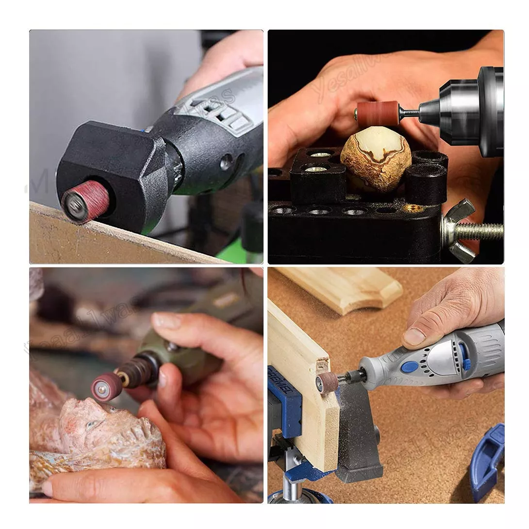 Foto 5 pulgar | Kit 132 Lijas Tambor G80 G100 G120 para Dremel Mandriles V3 Guinda
