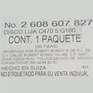 Foto 4 | Disco De Lija Bosch Velcro De 125mm 5 Pulgadas Grano 40 C470