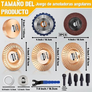 Foto 2 | Juego De 20 Discos Lab.g Para Tallar Madera Y Llave Amoladora Dorado Guinda