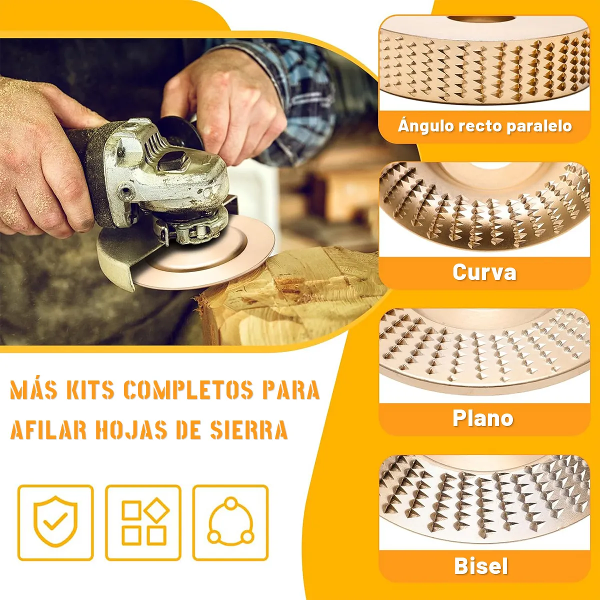 Foto 4 | Juego De 20 Discos  Lab.g Para Tallar Madera Y Llave Amoladora Dorado Guinda