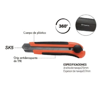 Foto 2 | Cortador Cutter Fumetax Alma Metál Grip De Tpr 21mm 12 Unid