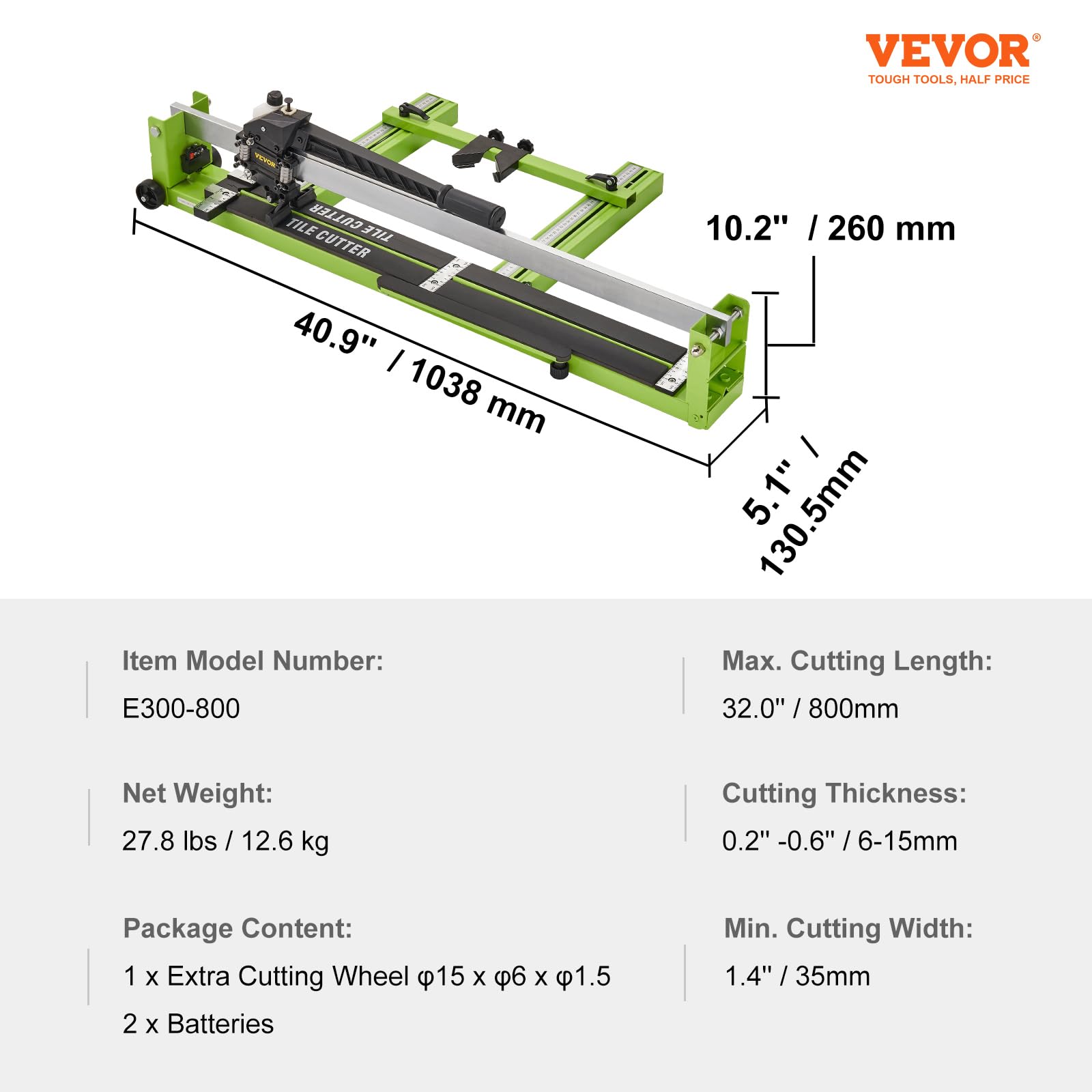 Foto 4 | Cortadora De Azulejos Vevor Manual De 80 Cm Con Guía Láser Y Marco Totalmente De Acero - Venta Internacional.