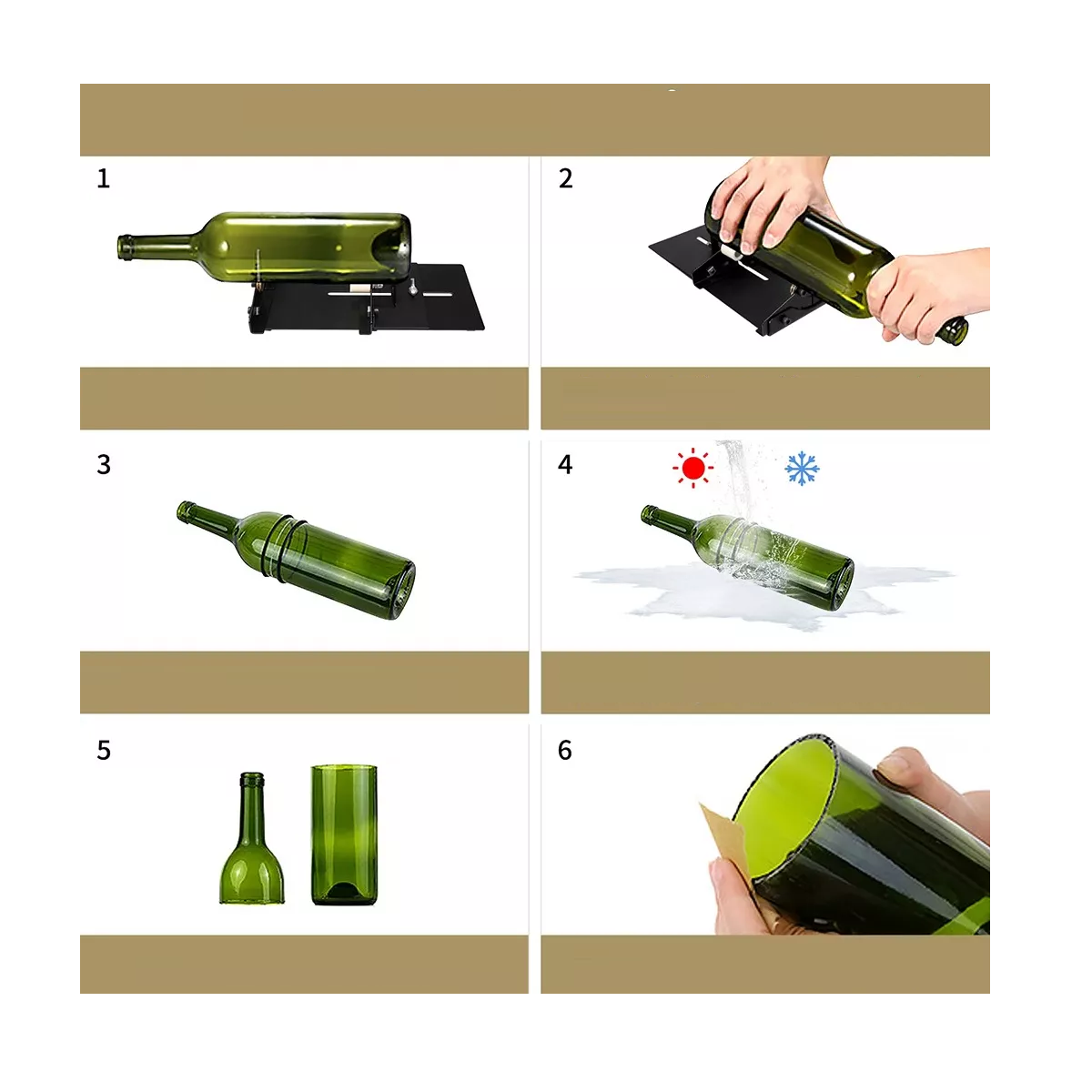 Foto 4 pulgar | Cortador Profesional De Botellas De Vidrio Eo Safe Imports Esi-13341 Negro