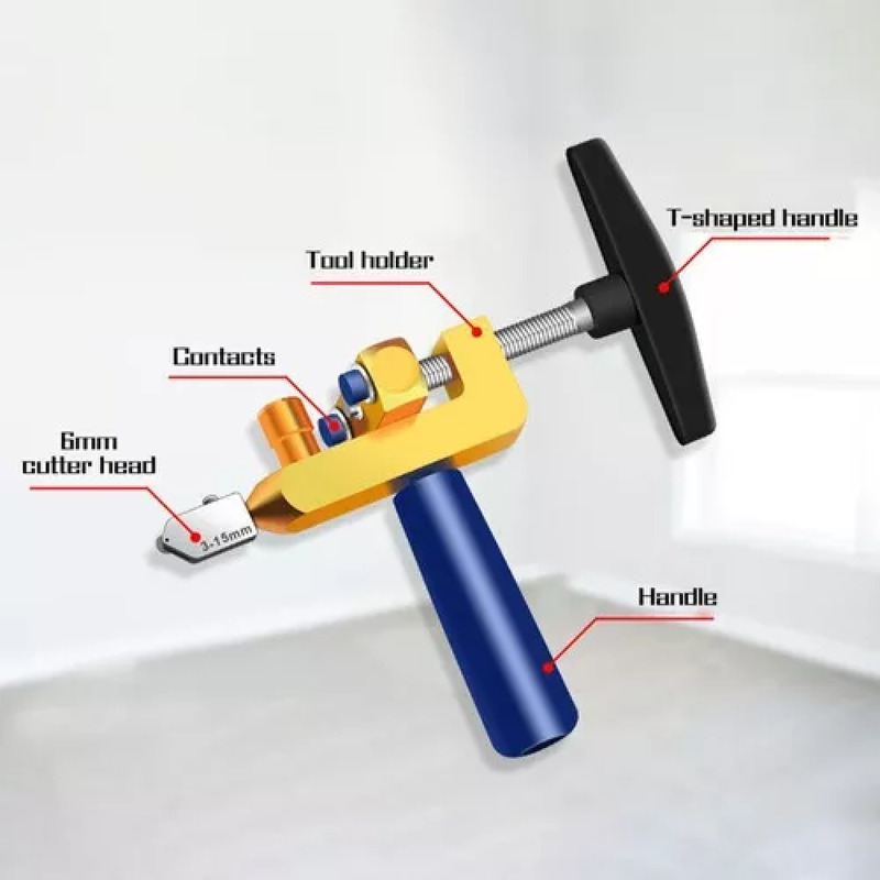 Foto 3 | Cortador De Herramientas Para Cortar Cerámica Y Vidrio De 3 A 15 Mm Con 3 Cuchillas - Venta Internacional.