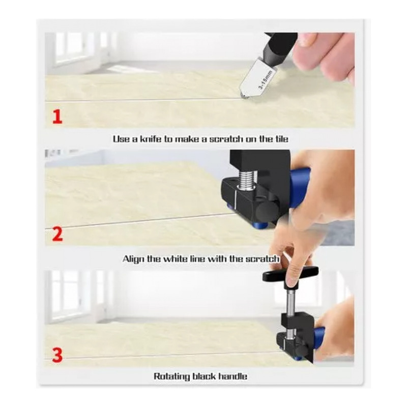 Foto 5 pulgar | Cortador De Herramientas Para Cortar Cerámica Y Vidrio De 3 A 15 Mm Con 3 Cuchillas - Venta Internacional.