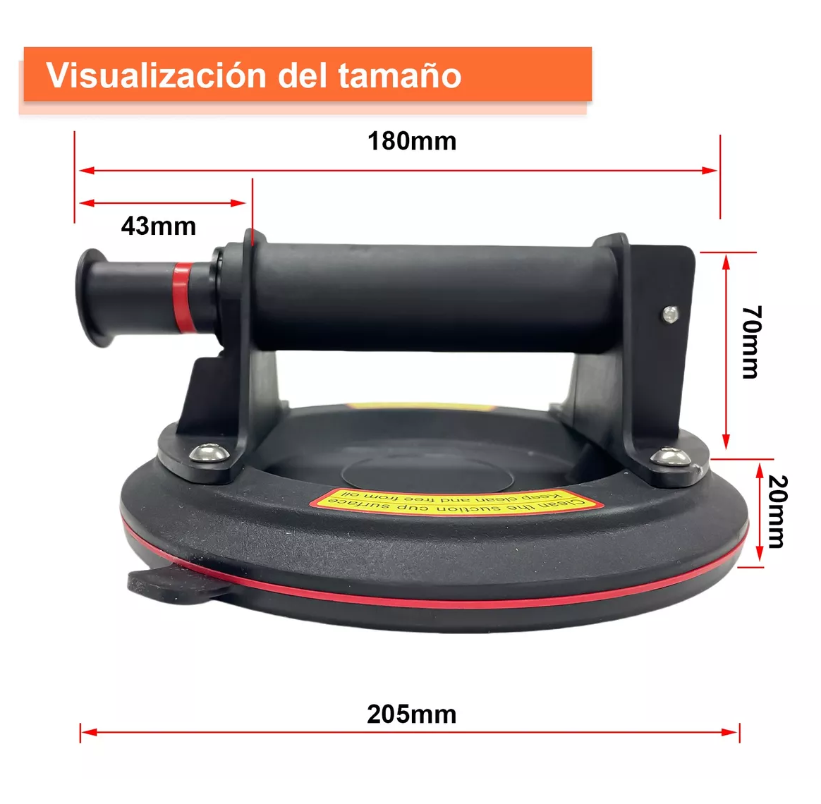 Foto 4 pulgar | Disco De Vacío Neumático 200 Kg, Negro