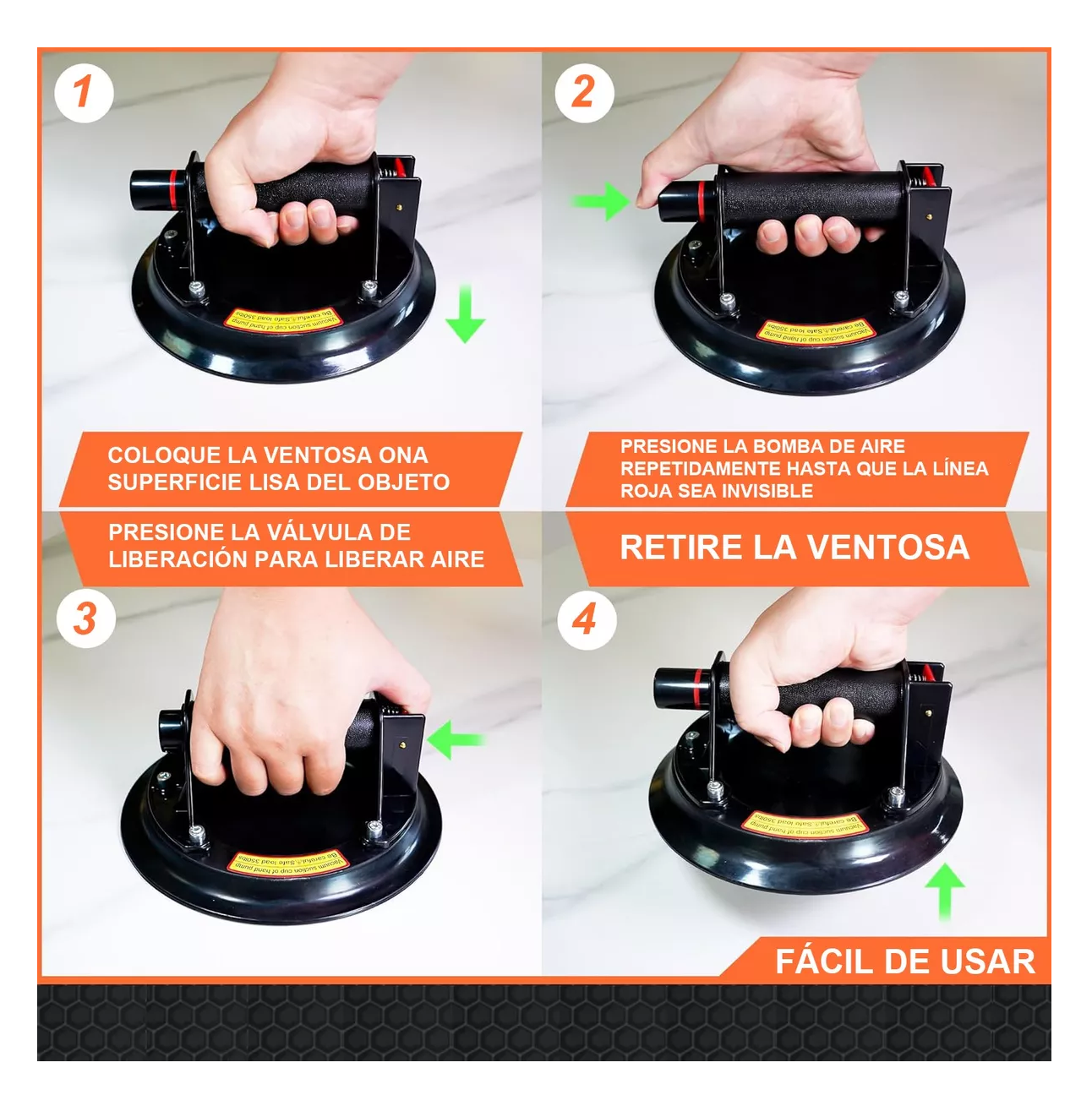 Foto 5 pulgar | Disco De Vacío Neumático 200 Kg, Negro