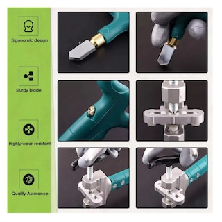 Foto 4 | Cortador De Vidrio Azulejo Baldosa Cerámica Espejo Mano Belug Kit Azul Plata