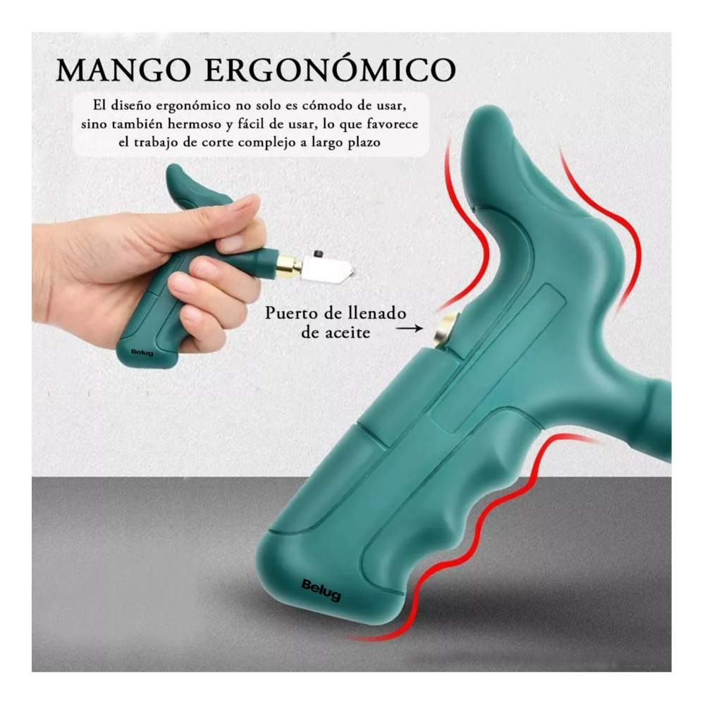 Foto 6 pulgar | Cortador De Vidrio Azulejo Baldosa Cerámica Espejo Mano Belug Kit Azul Plata