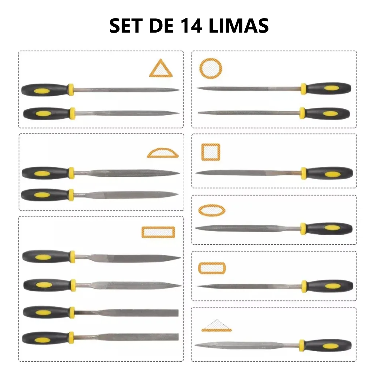 Foto 3 pulgar | Juego De Limas De Acero De Alto Carbono Portátil 26pc Eo Safe Imports Esi-18725 Multicolor