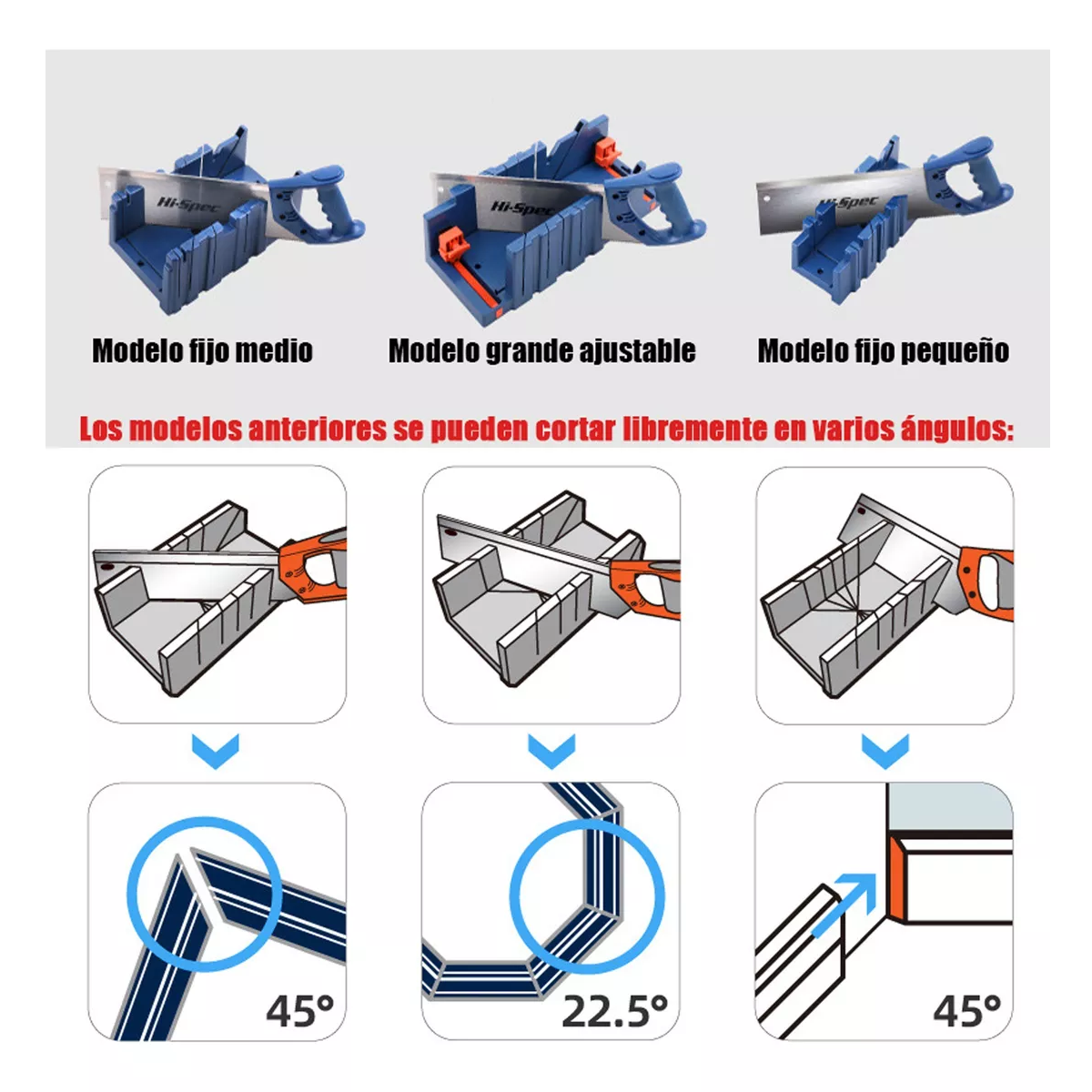 Foto 3 pulgar | Caja de Inglete Eo Safe Imports Esi12877 Azul con Serrucho