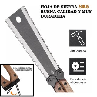 Foto 3 | Serrucho Japonés Portatil 30 Cm Doble Cierra Eo Safe Imports Esi-18729 Marrón