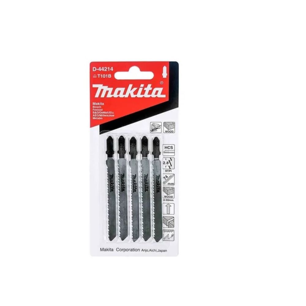 Juego Seguetas Makita 5 Piezas Corte Recto de Caladora para Madera