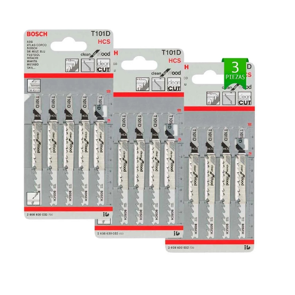 Foto 1 | Repuestos para Segueta Caladora Bosch T 45mm para Madera 15 piezas