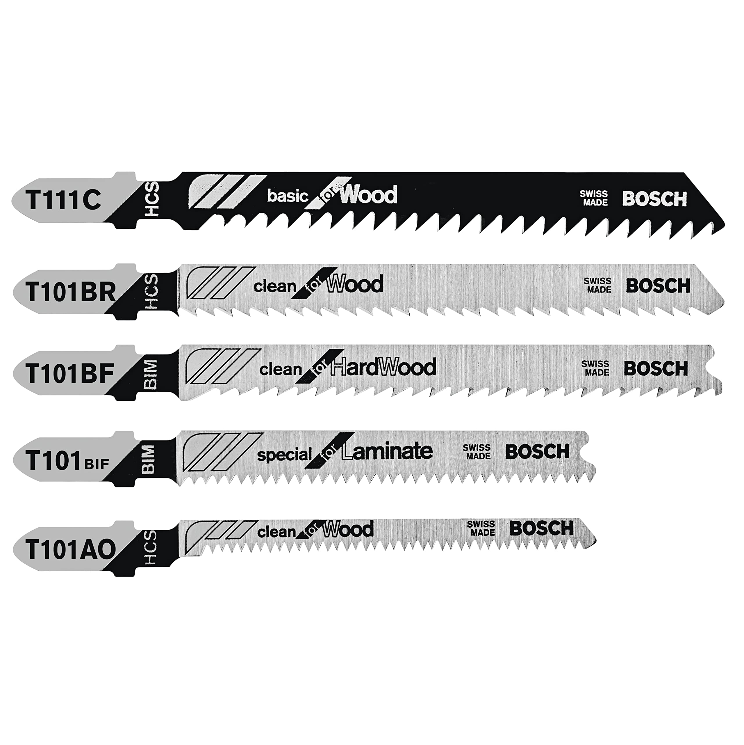 Foto 2 | Juego De Hojas De Sierra Caladora Bosch Tpw005 Pro-wood, 5 Piezas - Venta Internacional.