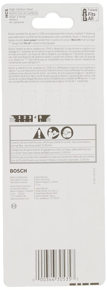 Foto 4 pulgar | Hojas De Sierra Caladora Bosch T313aw3, 3 Piezas, 15 Cm, Filo Afilado - Venta Internacional.