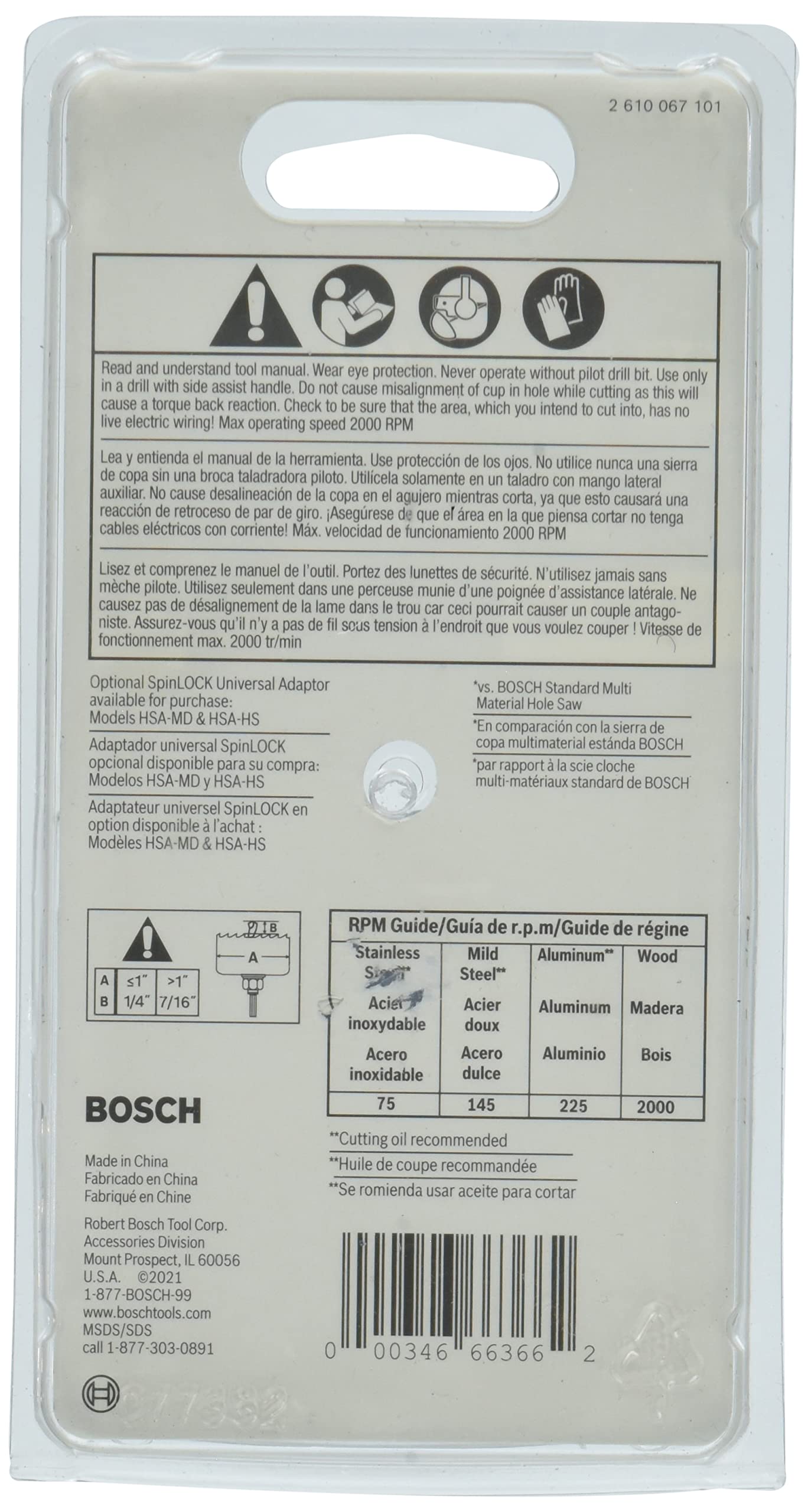 Foto 3 pulgar | Sierra Perforadora Bosch Hbt231 Bimetálica Con Ranura En T De 59 Mm - Venta Internacional.