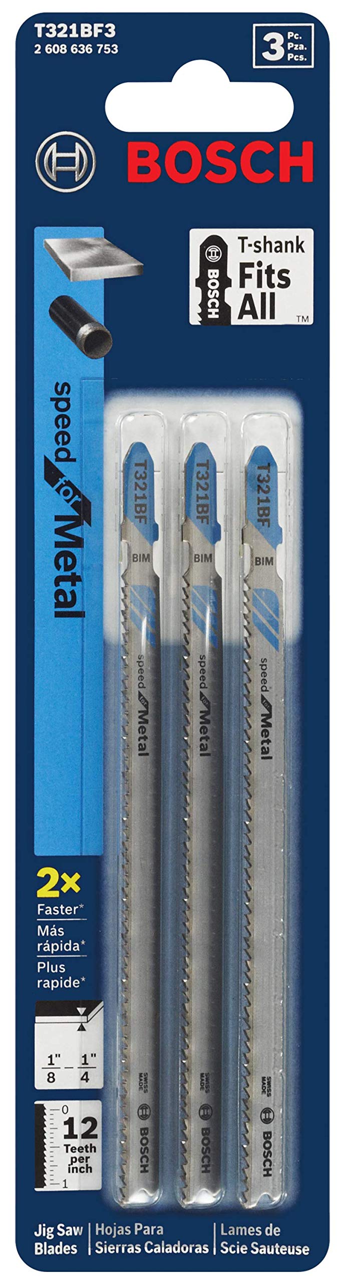 Foto 3 pulgar | Hojas De Sierra Caladora Bosch T321bf3 12 Tpi 134 Mm Para Metal, 3 Unidades - Venta Internacional.