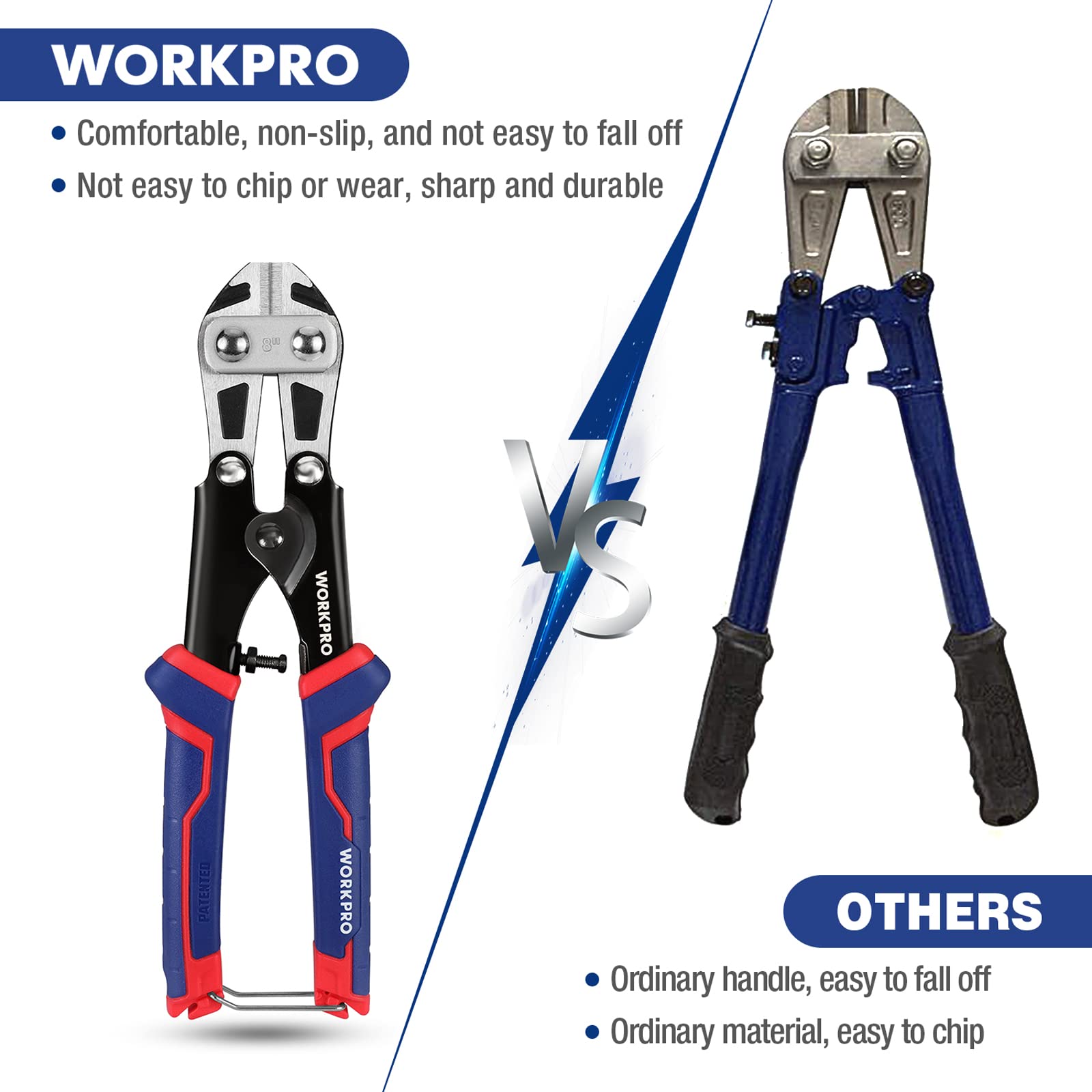 Foto 6 pulgar | Minicortador De Pernos Workpro, Cortador De Alambre Con Resorte De 20 Cm - Venta Internacional.
