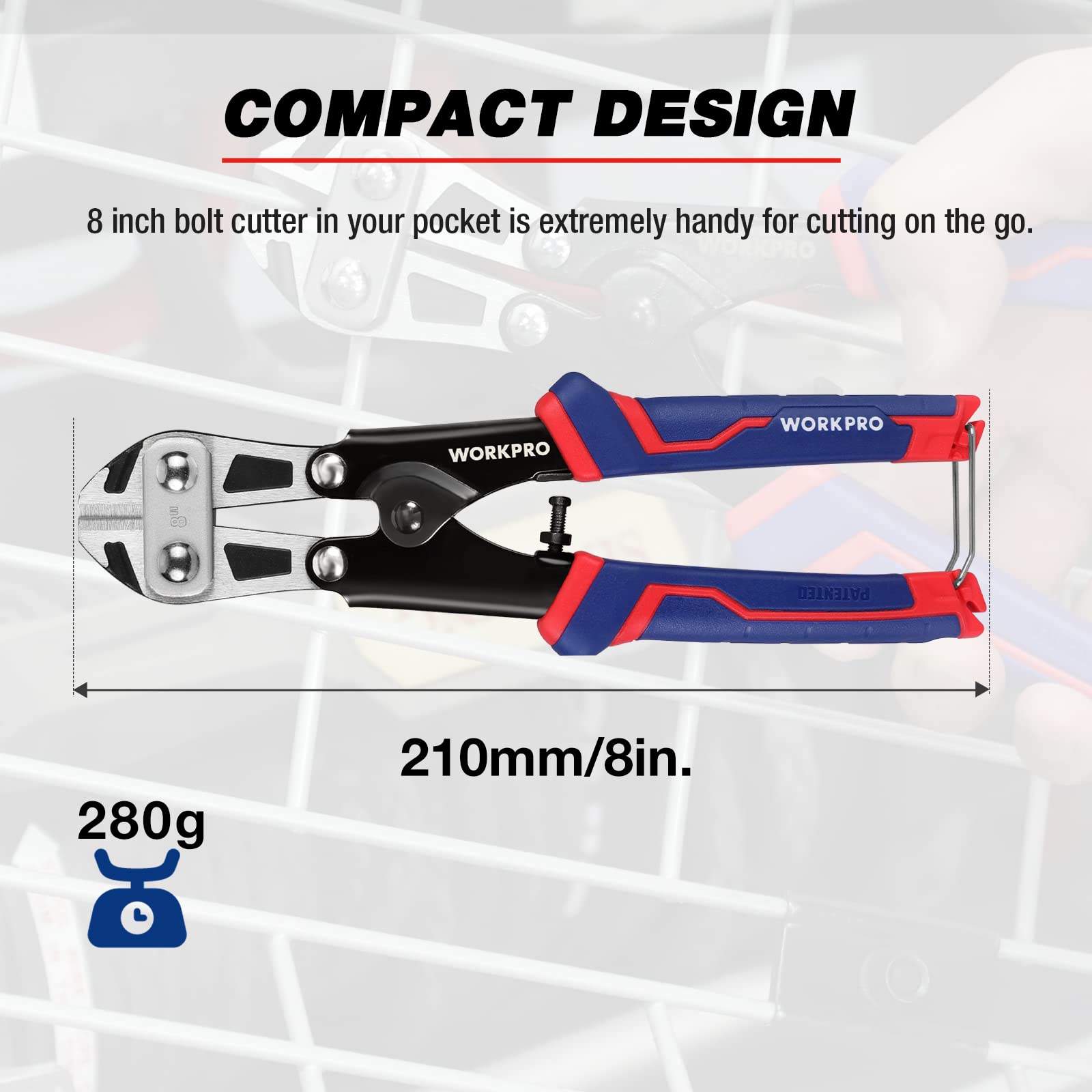 Foto 7 pulgar | Minicortador De Pernos Workpro, Cortador De Alambre Con Resorte De 20 Cm - Venta Internacional.