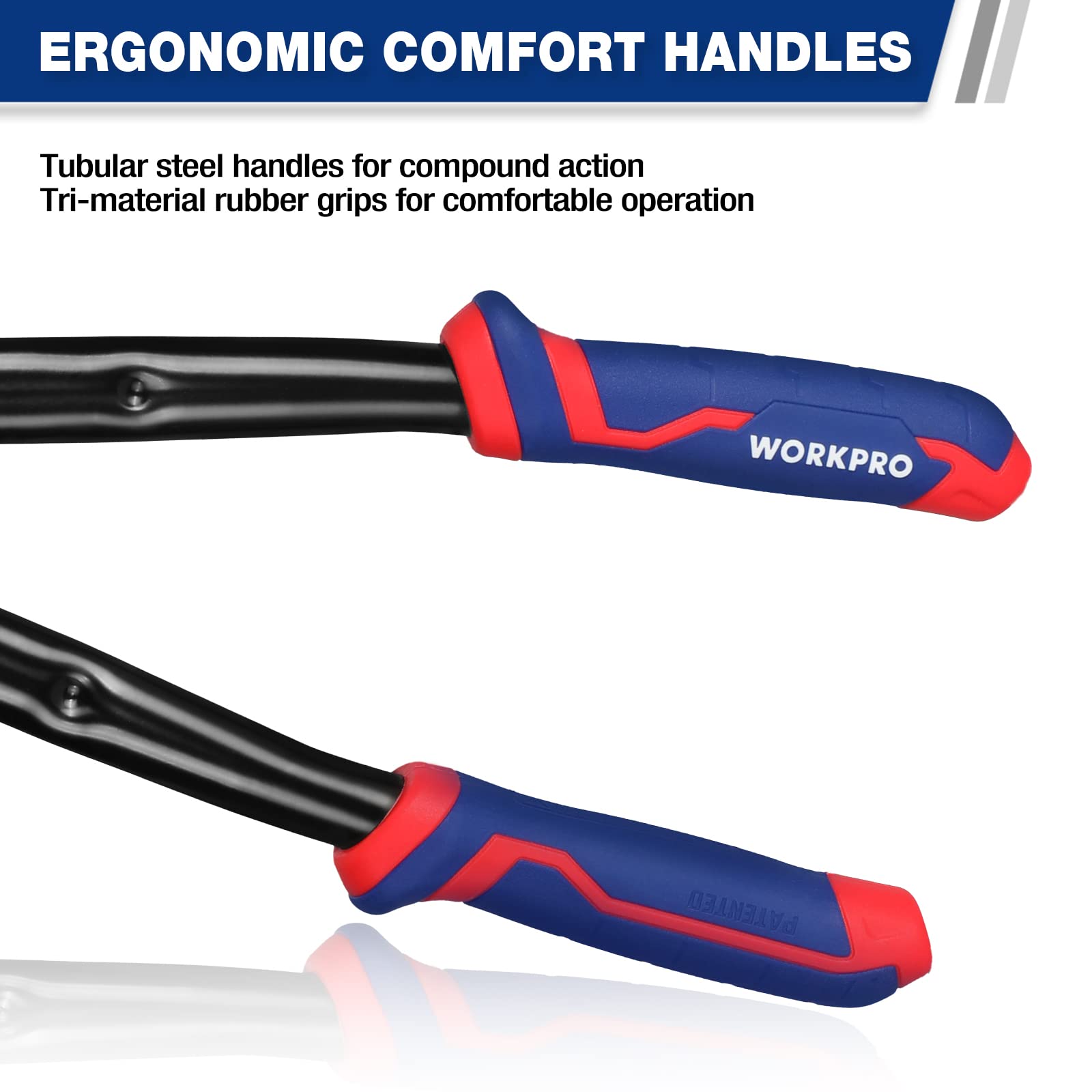 Foto 3 | Cortador De Pernos Workpro De 14 Pulgadas Con Mango De Tres Materiales De Acero Cromado - Venta Internacional.
