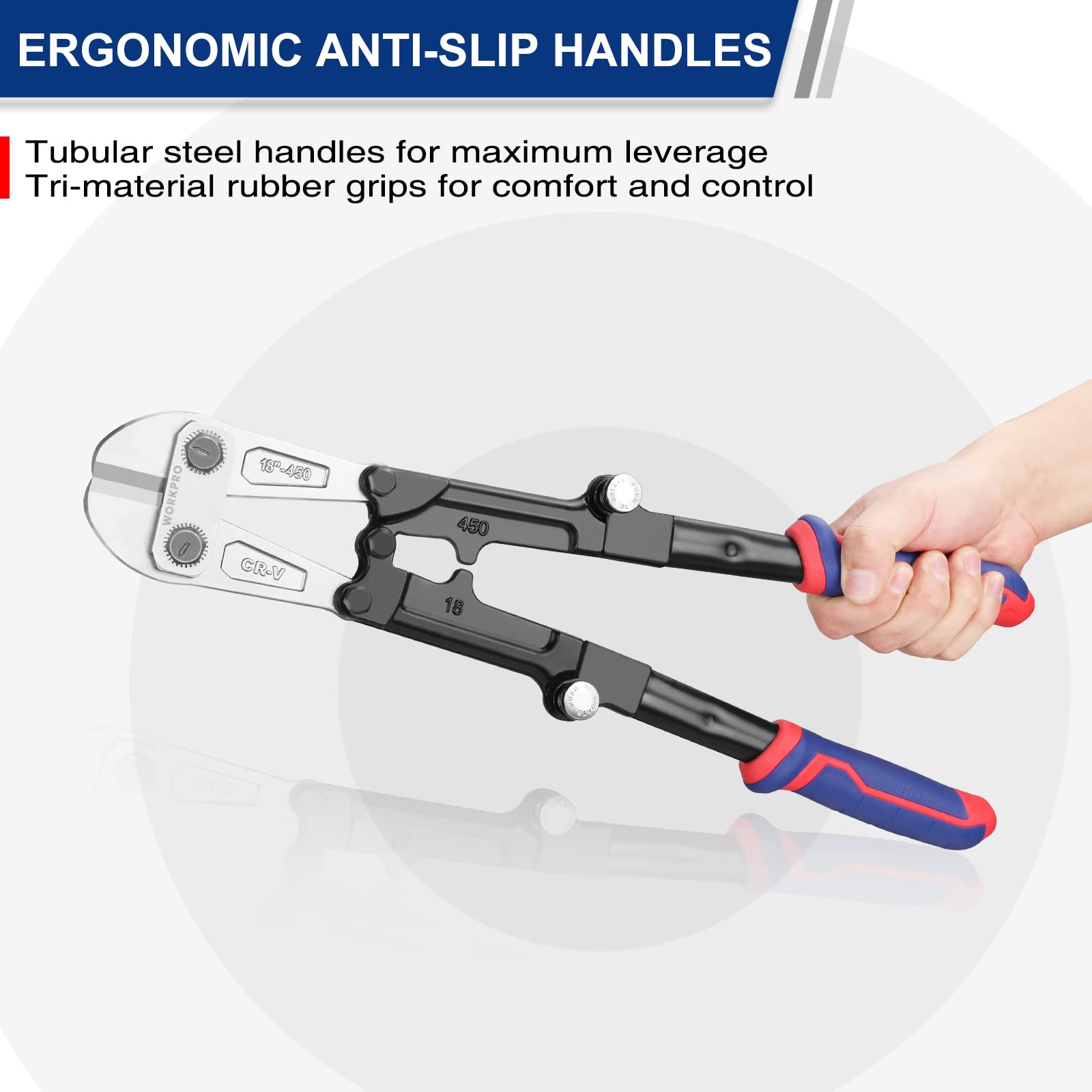 Foto 4 pulgar | Cortador De Pernos Workpro Plegable, 45 Cm, Acero Cromado Vanadio - Venta Internacional.