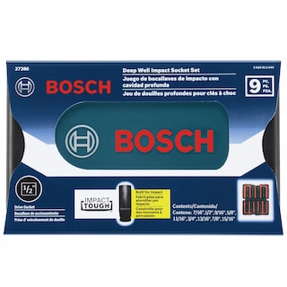 Foto 2 | Juego De Enchufes Bosch 27286 Con Vástago De 1/2 Pulgada, 9 Piezas, Con Funda - Venta Internacional.