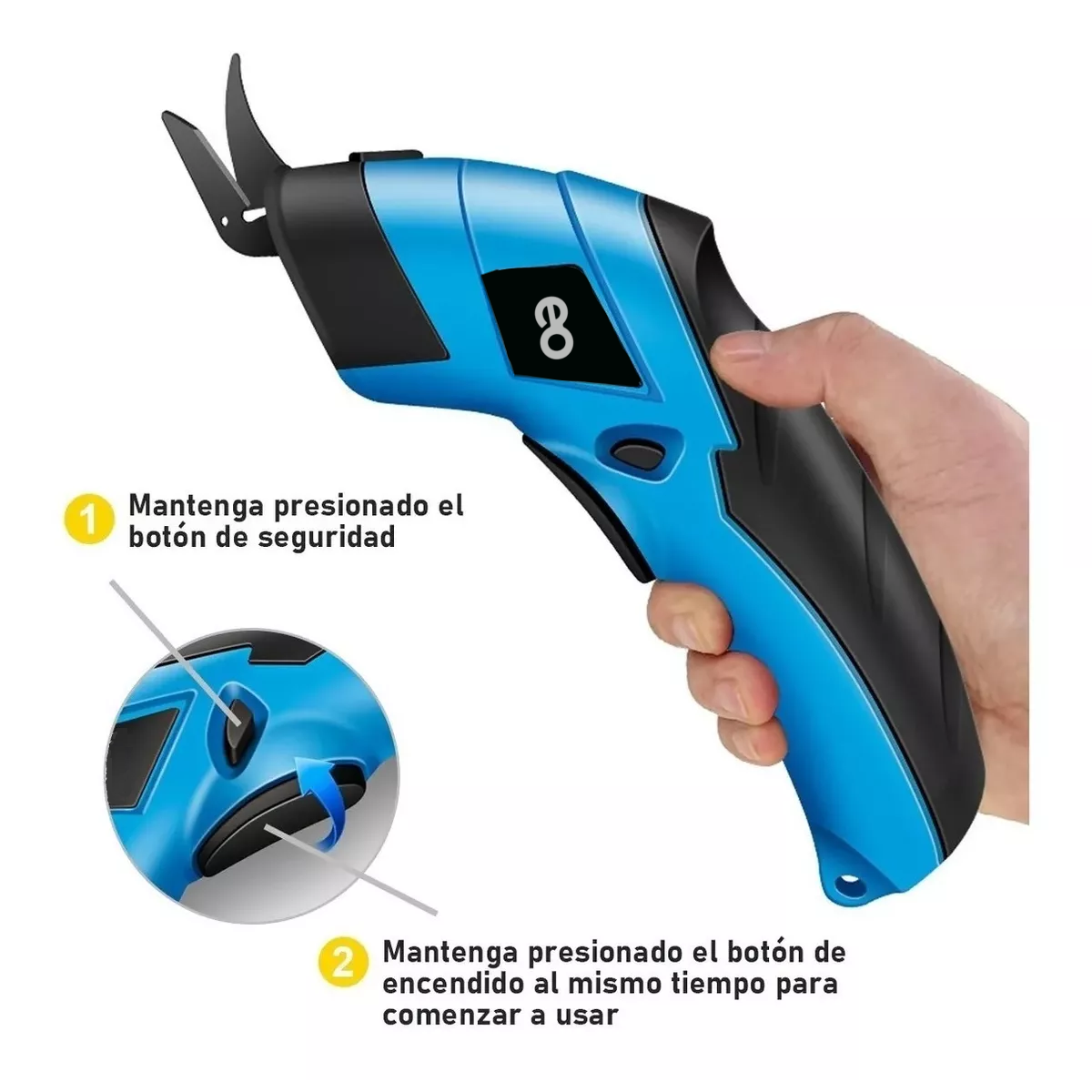 Foto 4 pulgar | Tijera Eléctrica Inalámbrica Recargable Cortadora De Telas Eo Safe Imports Esi-6742-1 Azul