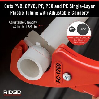 Foto 3 | Cortador De Tubos Y Tuberías Ridgid Pc-1250 Para Plástico De 3-42 Mm - Venta Internacional.
