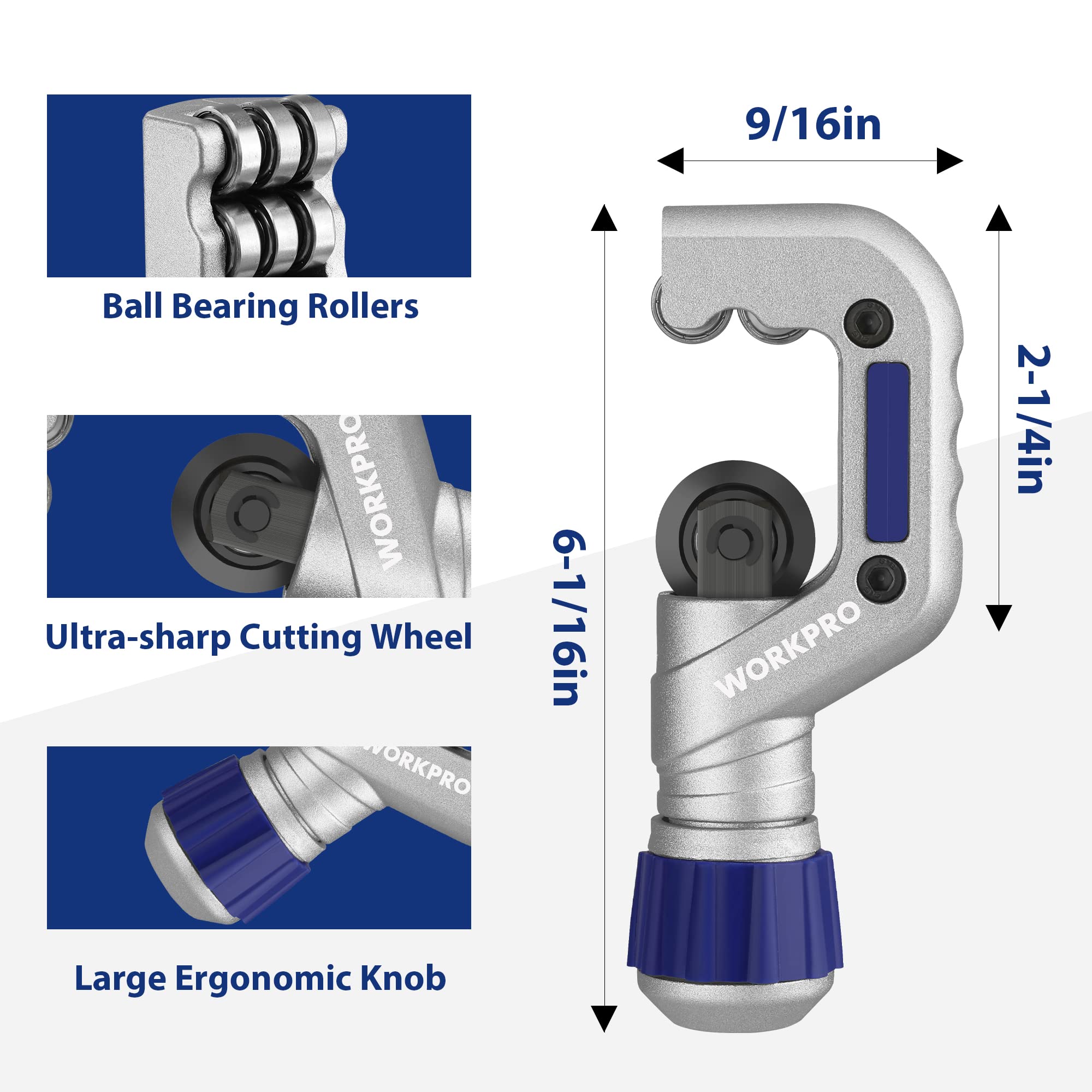 Foto 3 pulgar | Juego De Cortatubos Workpro De 3 Piezas Con Tapa De Corte De 1/8» -1-1/4» - Venta Internacional.