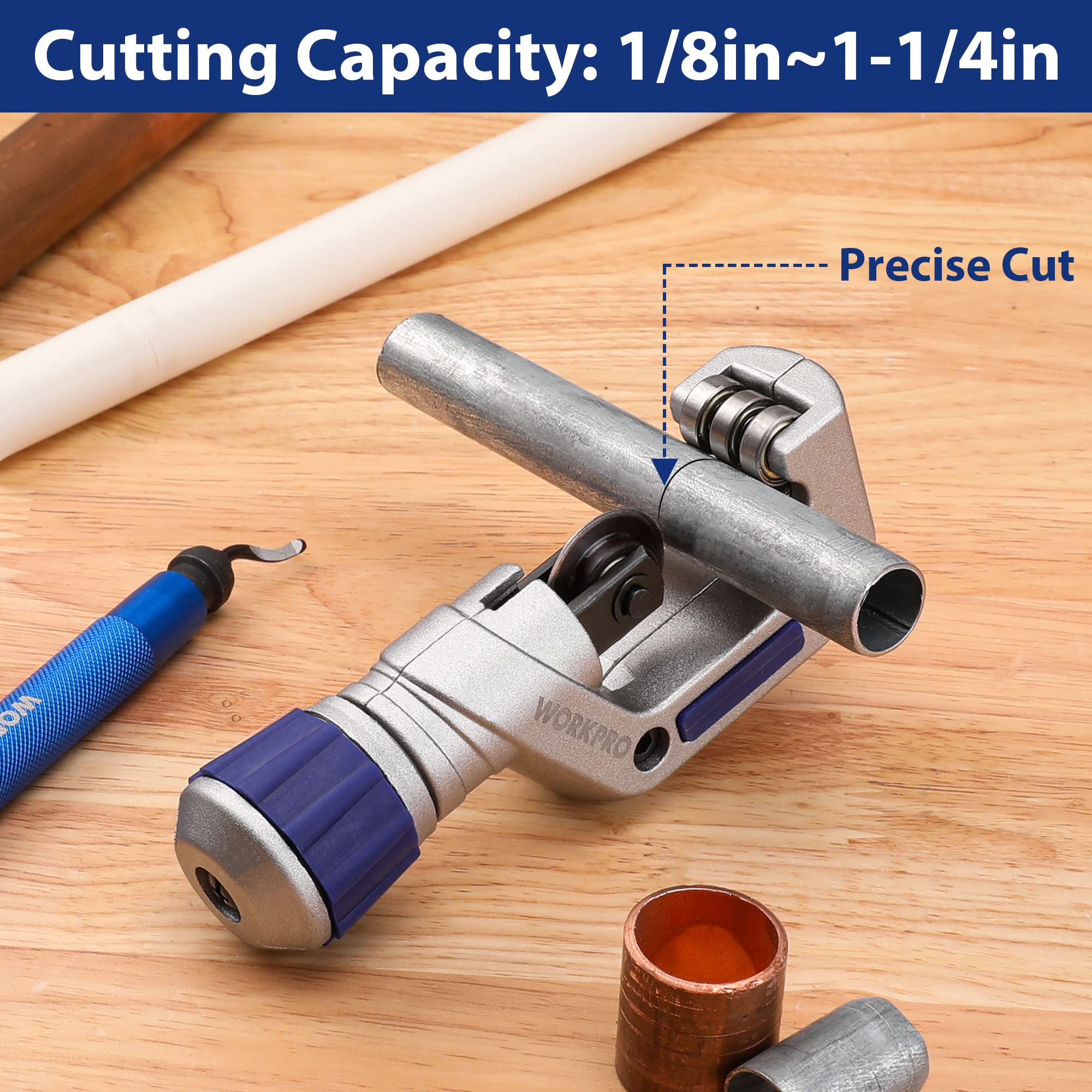 Foto 4 pulgar | Juego De Cortatubos Workpro De 3 Piezas Con Tapa De Corte De 1/8» -1-1/4» - Venta Internacional.