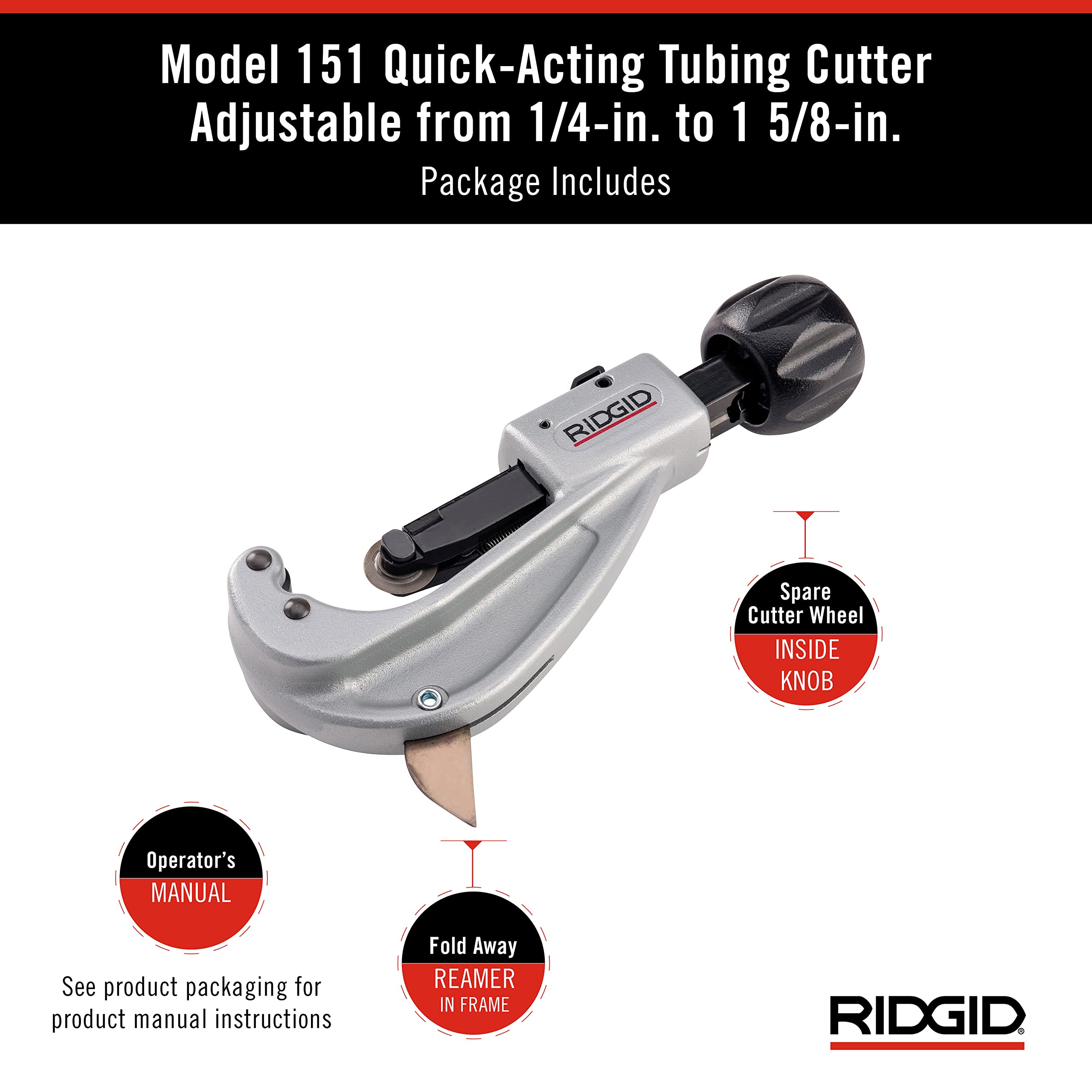 Foto 8 pulgar | Cortador De Tubos Ridgid 151 De 1/4 A 1-5/8 Pulgadas Para Cobre Y Latón - Venta Internacional.