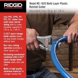 Foto 2 | Cortador De Tubos Y Tuberías Ridgid Rc-1625, Aluminio, Acción Con Trinquete - Venta Internacional.