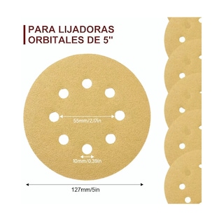 Foto 2 | Discos Lija Perforados 5" Eo Safe Imports Esi-4396 color Beige 200 Piezas