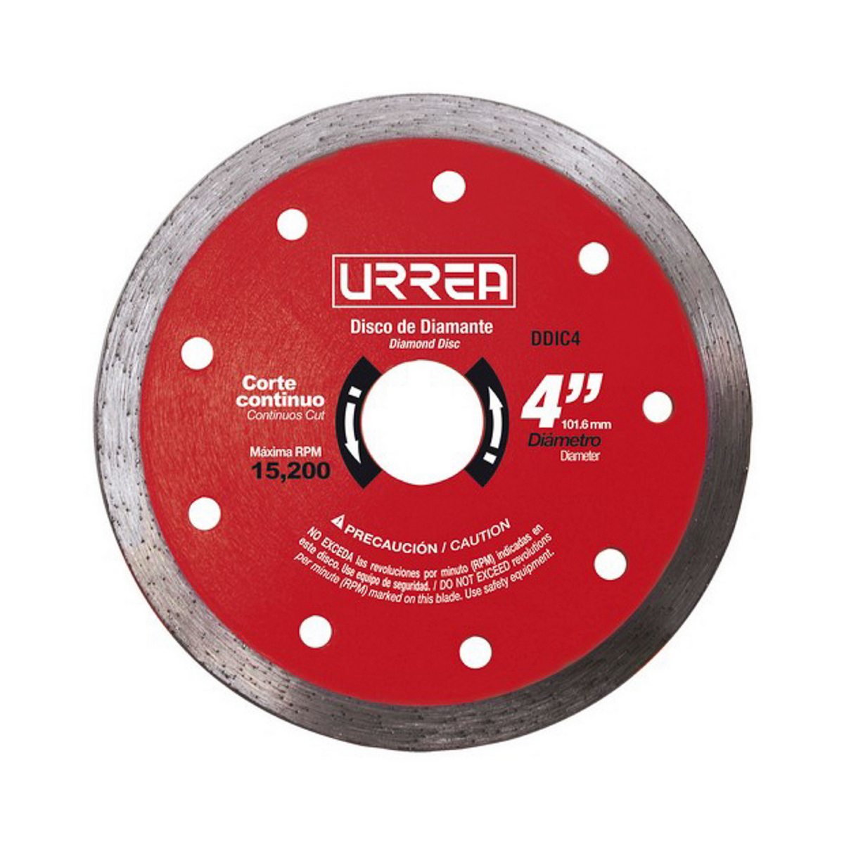 Disco Diamante Urrea 4.1/2”x5/64”x7/8” Rin Continuo Corte Porcelanato (uso Industrial)