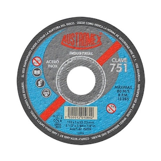 Foto 1 | Disco Corte Austromex Acero Inoxidable 4.1/2”x1mm X 7/8” Super Delgado (industrial)