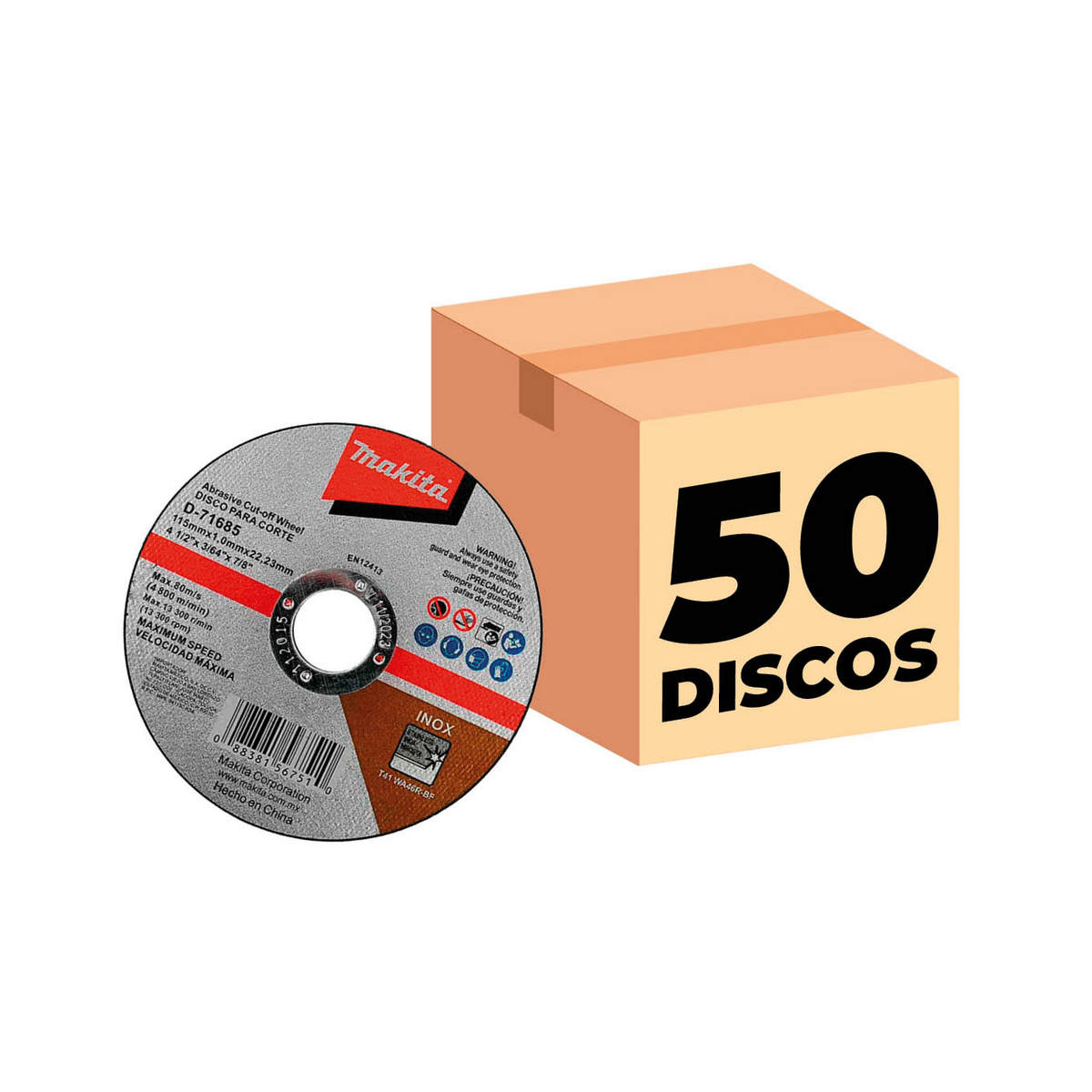 Foto 2 | Disco Corte Makita Acero Inoxidable 4.1/2”x3/64”x7/8” Velocidad Maxima