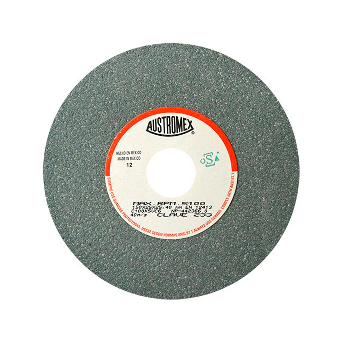 Foto 2 pulgar | Piedra Abrasiva Austromex T-1 6”x1”x1” G100 Verde Fino Esmerilar-rectificar-afilar Con Tungsteno