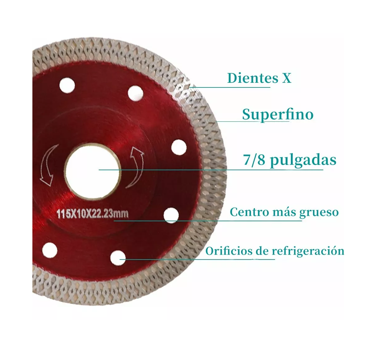 Foto 3 pulgar | Disco Diamante Mármol Granito Porcelanato Cerámica Belug Rojo