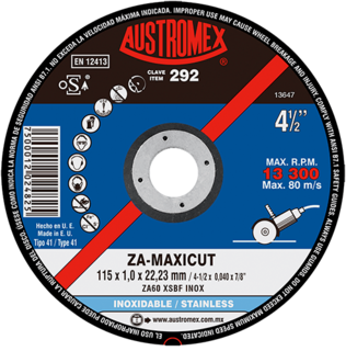 Foto 1 | Disco de Corte para Acero Inoxidable Za-maxicut G-60 Austromex 292