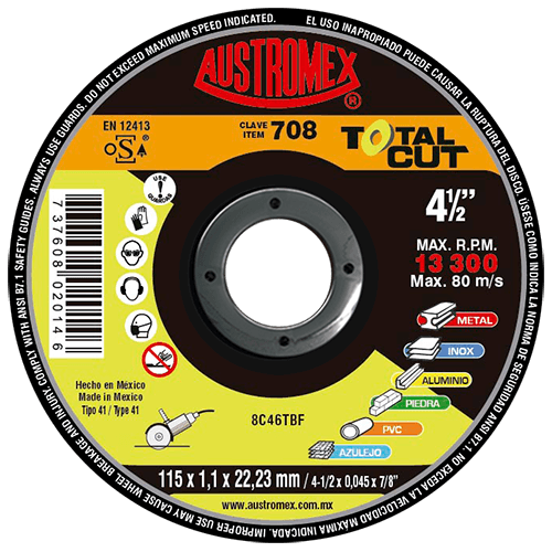 Disco de Corte Multipropósito Total Cut G-46 Austromex 708