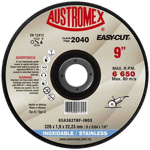 Disco de Corte para Acero Inoxidable Easy-cut G-46 Austromex 2040