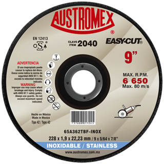 Foto 1 | Disco de Corte para Acero Inoxidable Easy-cut G-46 Austromex 2040
