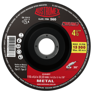 Foto 1 | Disco de Desbaste para Metal Con Adaptador Integrado Hum G-24 Austromex 560a